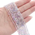 Mixed pastel color 2mm faceted square glass beads with iridescent finish for DIY jewelry - 2mm (Approx. 180 Pcs/Strand) / Xitang End