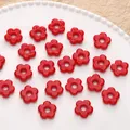 16mm red flower-shaped glass beads with large hole for DIY jewelry making crafts - 1 Piece/Pack / Red
