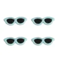 Light blue acrylic cat-eye mini glasses for DIY handmade plush doll face decoration - Round Glasses / 29x12mm (10 Pieces/Pack) / Light Blue