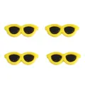 Set of yellow acrylic round sunglasses accessories for DIY plush doll face decoration - Round Glasses / 29x12mm (10 Pieces/Pack) / Yellow