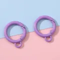 Set of two 25mm purple candy-colored alloy spring gate rings for DIY jewelry making - Purple