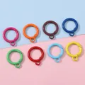25mm candy colored alloy round spring gate rings for DIY keychain crafts - Random Mixed Colors