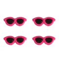 Set of vibrant pink acrylic doll glasses accessories for DIY plush toy facial decoration - Round Glasses / 29x12mm (10 Pieces/Pack) / Rose Red
