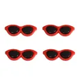 Red acrylic cat-eye glasses accessories for DIY plush toys and doll face decoration - Round Glasses / 40x15mm (10 Pieces/Pack) / Red