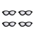 Set of black cat-eye acrylic mini glasses for handmade plush doll and toy DIY accessories - Round Glasses / 40x15mm (10 Pieces/Pack) / Black