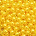 High-gloss bright yellow round ABS imitation pearl beads with holes for DIY jewelry - 4mm / Yellow