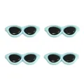 Set of light blue acrylic doll sunglasses for DIY plush toy and doll face decoration - Round Glasses / 40x15mm (10 Pieces/Pack) / Light Blue