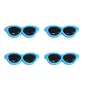 Set of four blue acrylic toy sunglasses for doll DIY and plush toy facial decoration - Round Glasses / 40x15mm (10 Pieces/Pack) / Dark Blue