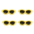 Miniature yellow acrylic doll sunglasses for DIY handmade plush toy face decorations - Round Glasses / 40x15mm (10 Pieces/Pack) / Yellow