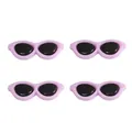 Miniature pink acrylic cat-eye sunglasses for DIY handmade plush toy doll accessories - Round Glasses / 40x15mm (10 Pieces/Pack) / Light Purple