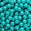 High-gloss ABS imitation pearl round beads in vibrant turquoise for DIY jewelry crafting - 4mm / Sky Blue