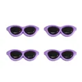 Set of four purple acrylic miniature sunglasses for DIY plush doll toys facial decoration - Round Glasses / 40x15mm (10 Pieces/Pack) / Purple