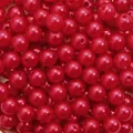 Vibrant red high-gloss ABS imitation pearl beads with straight holes for DIY jewelry making - 8mm / Red