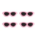 Pink acrylic doll sunglasses for DIY crafts and plush toy face decoration parts - Round Glasses / 40x15mm (10 Pieces/Pack) / Pink