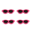Pink and black acrylic miniature sunglasses for DIY plush toy doll facial decoration - Round Glasses / 40x15mm (10 Pieces/Pack) / Rose Red