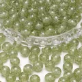 Olivgrüne 8-10 mm Harzperlen mit Silberglitzer für die DIY-Schmuckherstellung - Grün
