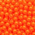 Vibrant bright orange ABS imitation pearl round beads with holes for DIY jewelry making - 8mm / Orange Red