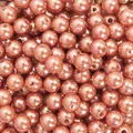 High-gloss rose gold ABS imitation pearl round beads with holes for DIY jewelry making - 8mm / Orange Pink