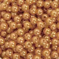 High-gloss champagne gold ABS imitation pearl round beads with straight holes - 8mm / Light Coffee