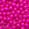 High-gloss fuchsia ABS imitation pearl round beads with straight holes for DIY crafts - 8mm / Rose Red