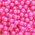 High-gloss pink ABS imitation pearl round beads with straight holes for DIY jewelry. - 8mm / Deep Pink