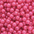 High-gloss vibrant pink ABS faux pearl round beads with holes for DIY handmade jewelry crafts - 8mm (38g/Pack, Approx. 150pcs) / Watermelon red