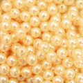 High-gloss peach ABS imitation pearl round loose beads with straight holes for jewelry DIY - 8mm (Approx. 150 Pcs) / Apricot