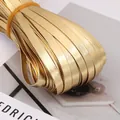 Shiny gold metallic PU leather binding strip for DIY handmade crafts and sewing piping details - 0.8cm Width (5 Meters/Pack) / Gold