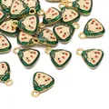 Green enamel alloy Zongzi charms for traditional Dragon Boat Festival jewelry DIY - Smiley Face Zongzi / 11x13mm (1 Piece/Pack) / Green