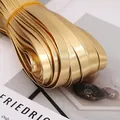 Premium golden metallic PU leather binding strip cord for DIY craft and clothing accessories - 1.0cm Width (5 Meters/Pack) / Gold