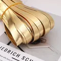Glossy metallic gold PU leather edging trim for DIY sewing and luxury handmade crafts - 1.5cm Width (5 Meters/Pack) / Gold