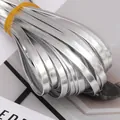 Premium silver PU shiny leather piping strips for handmade DIY clothing and pillows - 0.5cm Width (5 Meters/Pack) / Silver