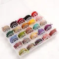 Set de 25 cordons en coton tressé 1mm pour la création de bijoux DIY dans une boîte claire - Lot de 25 couleurs / Lot de 25 Rouleaux