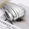 Shiny silver PU leather piping strips for DIY sewing projects and garment edge trim - 0.8cm Width (5 Meters/Pack) / Silver