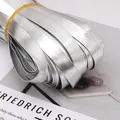 Silver shiny PU leather piping strip binding cord for DIY crafts - 1.5cm Width (5 Meters/Pack) / Silver
