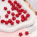 Perline a stella in acrilico rosso 11x11mm per gioielli fai-da-te e decorazioni - Rosso