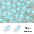 Light blue candy-shaped acrylic beads for DIY jewelry making, 50 pieces 9x17mm pack - Transparent Candy Style / 50 Pieces / Green
