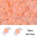 50pcs peach colored candy shaped acrylic beads 9x17mm for DIY jewelry making crafts - Transparent Candy Style / 50 Pieces / Orange