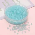 Perles de rocaille de haute qualité en verre bleu clair translucide 2x4mm pour bijoux - 2x4mm (Ouverture environ 1mm) / 10g/Sac (Env. 150 Pcs) / Bleu Glace