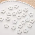 16mm white glass flower beads with large holes for handmade DIY jewelry accessories - 1 Piece/Pack / White