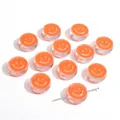 20mm orange acrylic round smiley face beads with drip oil finish for DIY jewelry crafts - 10 Pcs/Pack (20mm Thickness 8mm Hole 3mm) / Orange