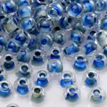 Blue and clear glass round seed beads for DIY jewelry making bracelets and necklaces. - Style #15
