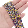 Strands of 2mm multi-colored faceted square glass beads for DIY handmade jewelry - 2mm (Approx. 180 Pcs/Strand) / Taro Mochi