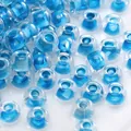 Blue and transparent round glass beads for DIY jewelry making and handmade crafts - Style #16