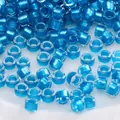 Shining bright blue glass seed beads with metallic core for DIY bracelet and necklace jewelry - Style #17