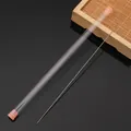 Long stainless steel beading needle tool with a protective clear storage tube for DIY jewelry - Side Open Beading Needle / 17cm (0.9mm) 5 Pieces