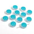 20mm turquoise acrylic smiley face beads for DIY handmade bracelet and phone chain making - 10 Pcs/Pack (20mm Thickness 8mm Hole 3mm) / Teal