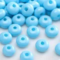 Sky blue opaque glass spacer beads for DIY jewelry bracelet and necklace making - Style #21