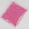 Small pink foam beads in a transparent bag for DIY crafts, scrapbooking and gift box filling - Approx. 900 Pieces / 5-10mm / Deep Pink