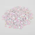 Iridescent pale pink cup sequins for DIY clothing decoration and stage costumes - Round Cup Shaped / 6mm Diameter / 20g Pack (Approx. 1200 Pcs) / Solid White (No. 8)